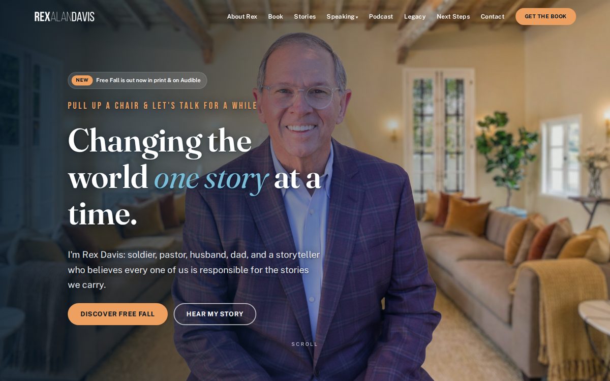 Homepage of rexalandavis.com: Rex Davis, author of Free Fall